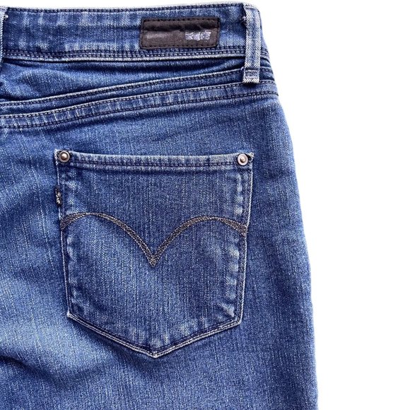 Levis Womens 30 Demi Curve Skinny Blue Denim Jeans Classic Rise Medium Wash - Picture 11 of 15